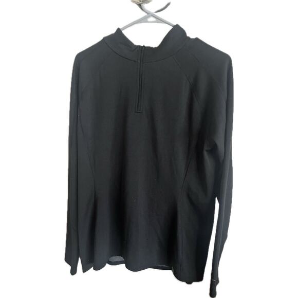The North Face Womens Flashdry Black Mock Neck 1/4 Zip Pull Over Black Rusched - Picture 1 of 8